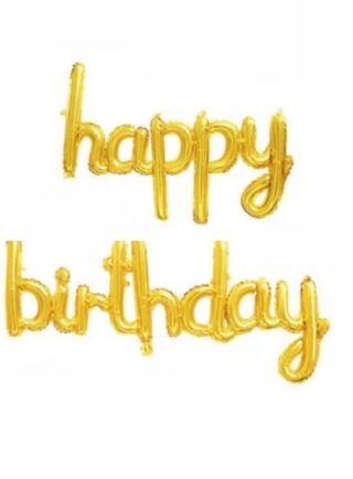 HBD Letra x Letra Dorado Cursiva