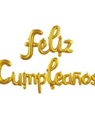 Feliz Cumpleaños Dorado Cursiva