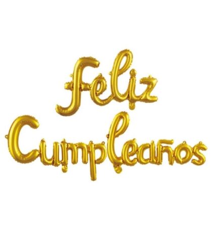 Feliz Cumpleaños Dorado Cursiva