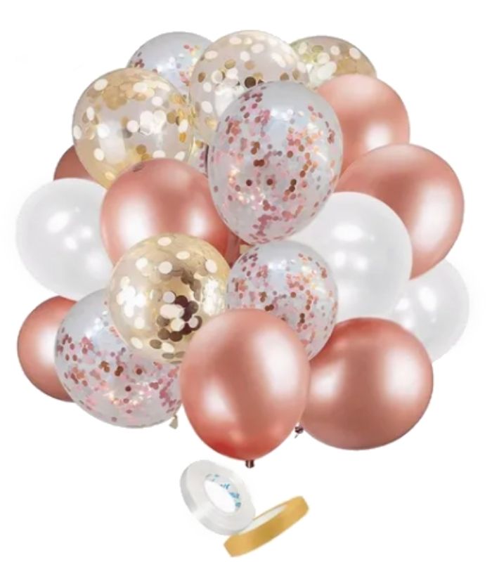 Set Globos Rose Gold Abc Market