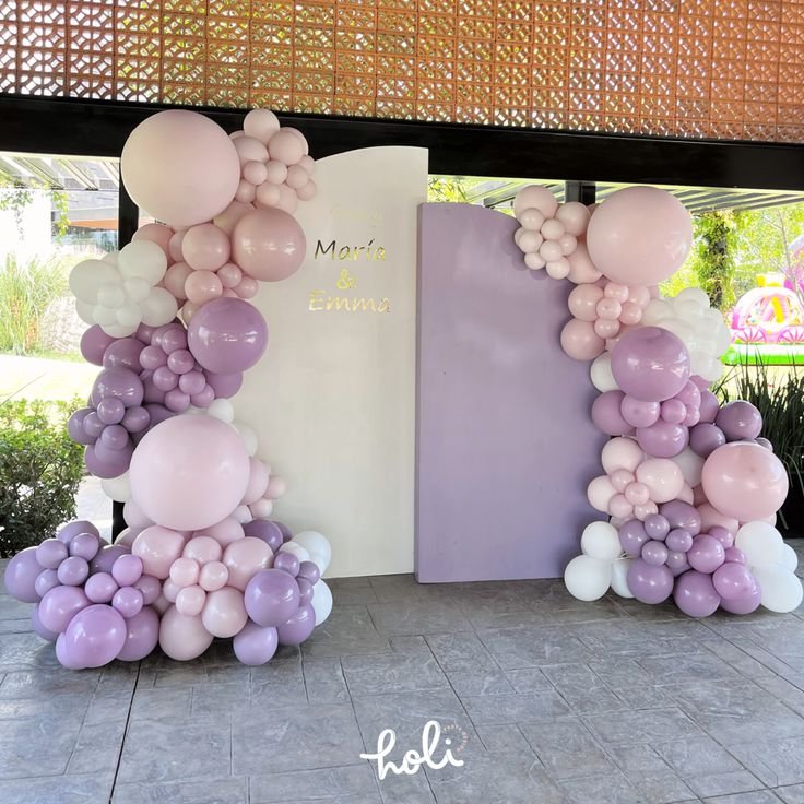 globos pasteles rosas y lilas