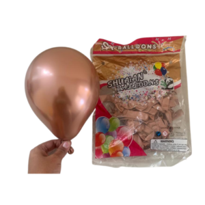 globo látex shuaian balloons 5" cromado rose gold