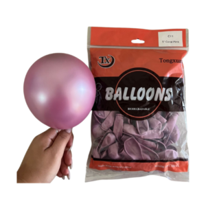globo látex shuaian balloons 5" cromado lavanda