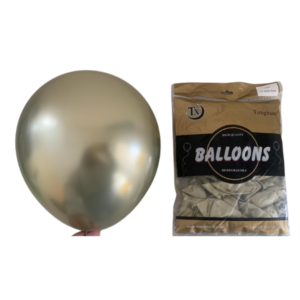 globo látex cromado 12" oro arena 50 piezas