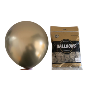 globo látex cromado 12" dorado mate 50 piezas