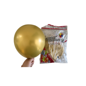 globo látex shuaian balloons 36" cromado dorado