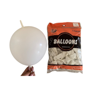 globo látex balloons 12" blanco bipolo