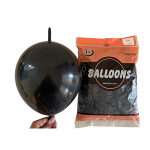 globo látex balloons 12" negro bipolo